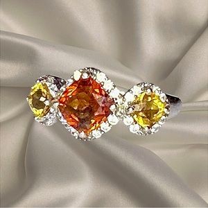 Sterling Silver 2 Color Citrine Rind Size 10.